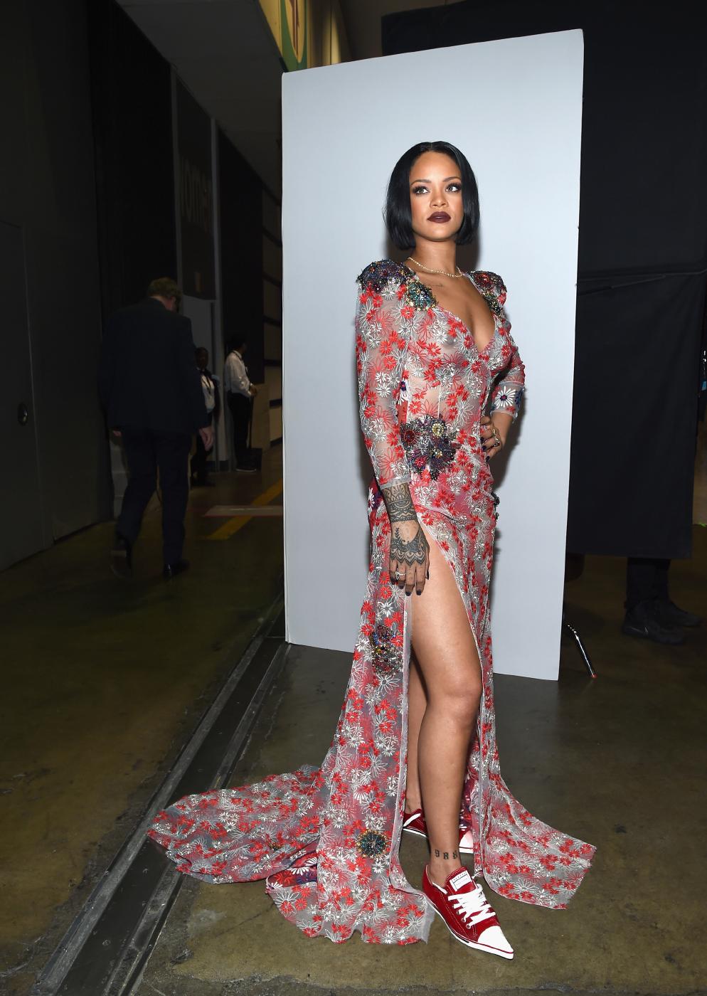 Rihanna Nude Sheer See Through Dress Nip Slip Photos Leaked