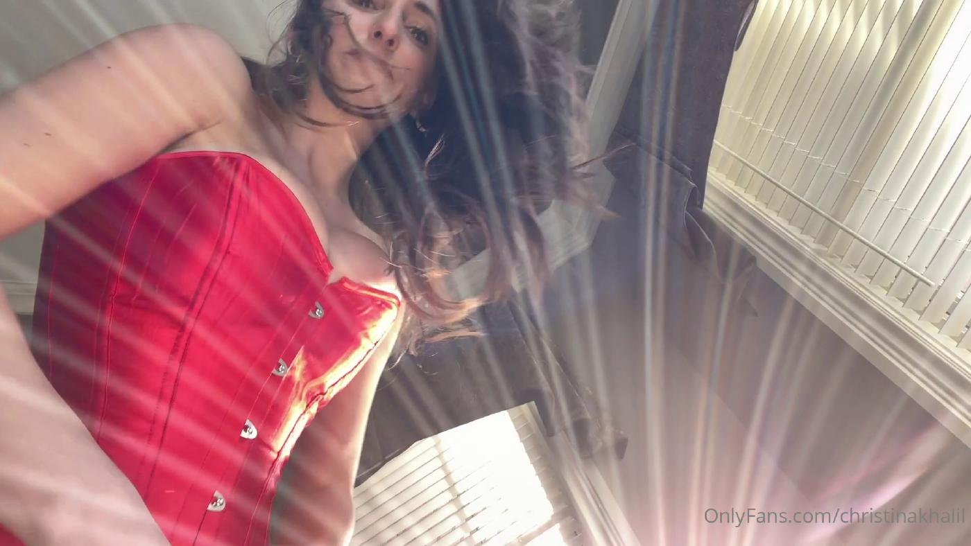 Christina Khalil Red Corset Onlyfans Video Leaked.